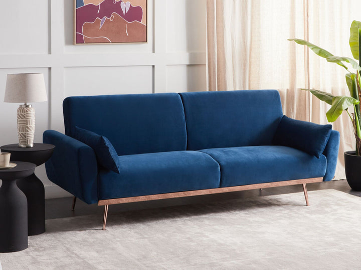 Eina 3 Seater Sofa Navy Blue Velvet