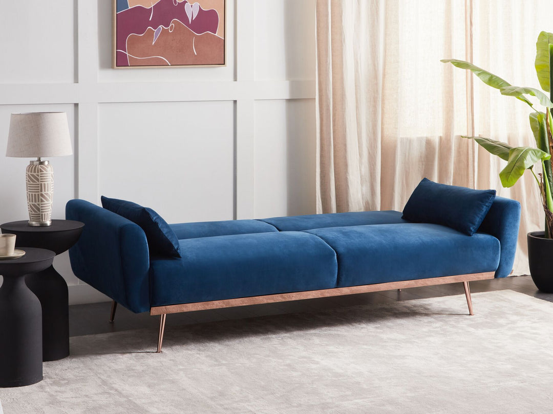 Eina 3 Seater Sofa Navy Blue Velvet