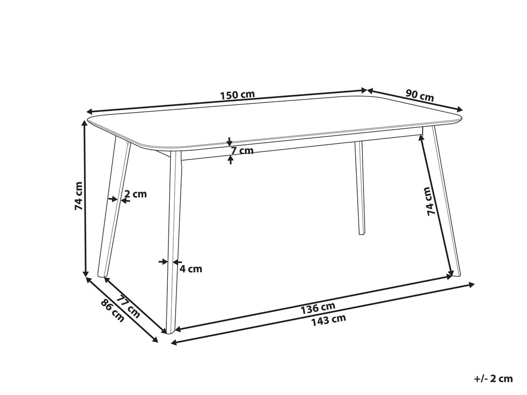 Tierra Dining Table 150 x 90 cm Dark Wood