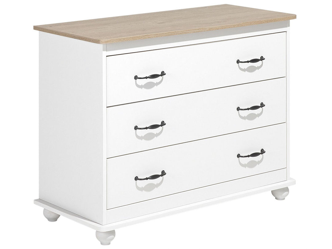 Everett 3 Drawer Chest White