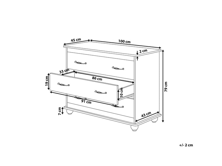 Everett 3 Drawer Chest White