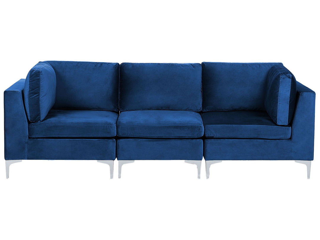 Evja 3 Seater Modular Velvet Sofa Blue