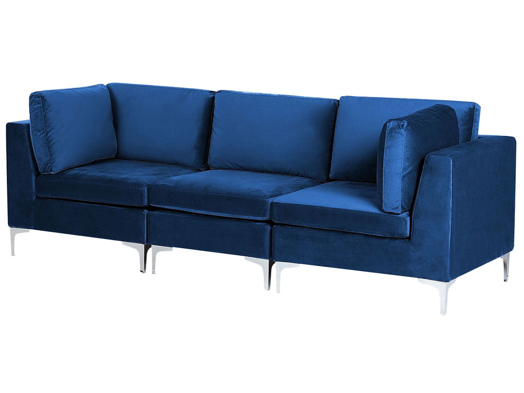 Evja 3 Seater Modular Velvet Sofa Blue