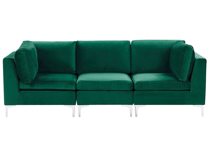 Evja 3 Seater Modular Velvet Sofa Green