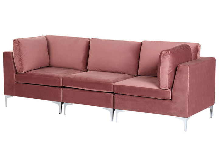 Evja 3 Seater Modular Velvet Sofa Pink