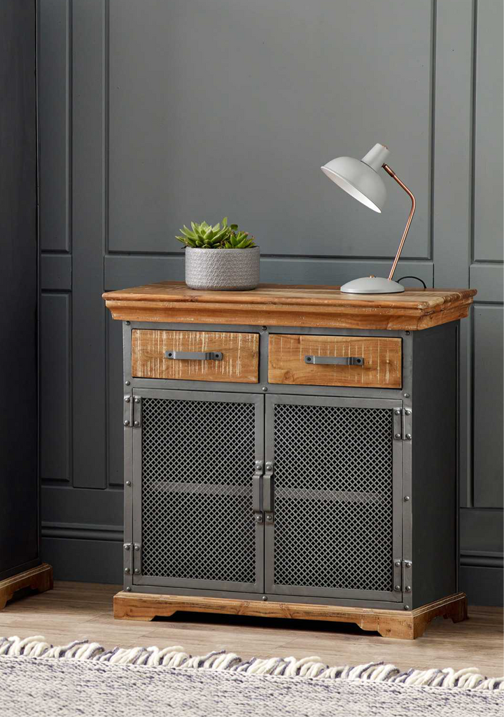 Metropolis Industrial 2 Drawer Cabinet / Sideboard