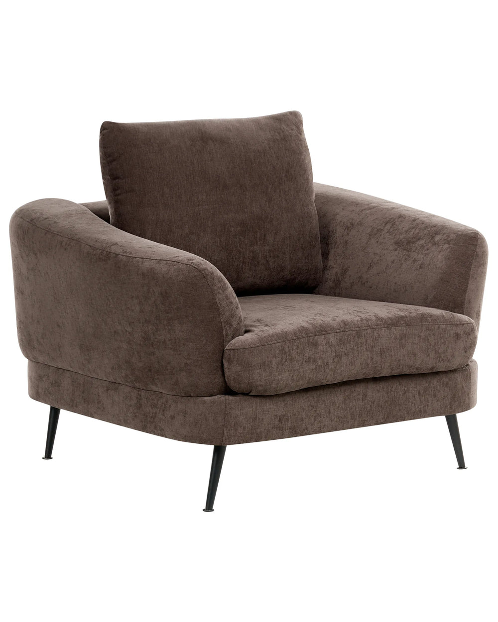 Brown armchair with a pillow on a white background