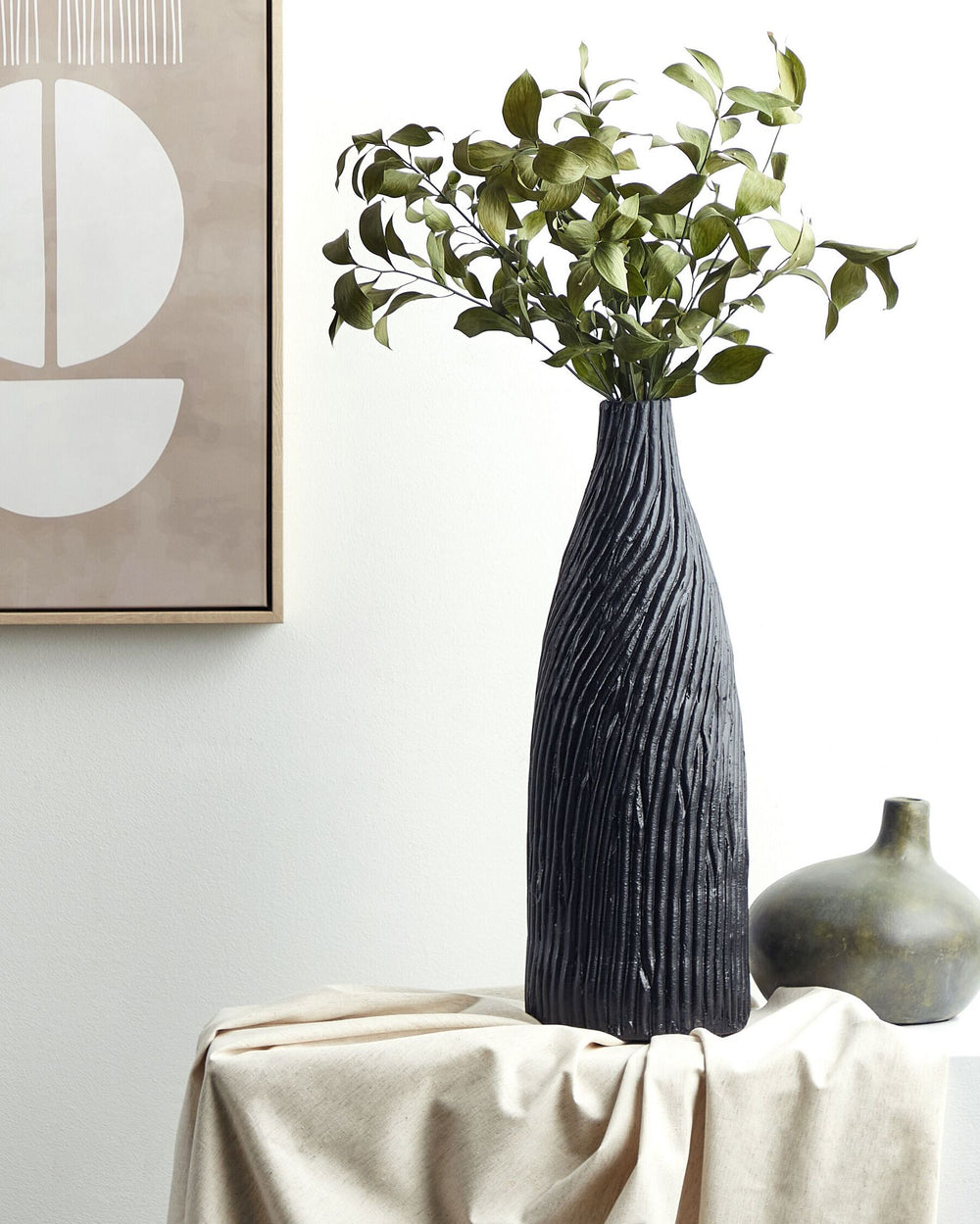 Florentia Decorative Vase Ceramic 50 cm Black