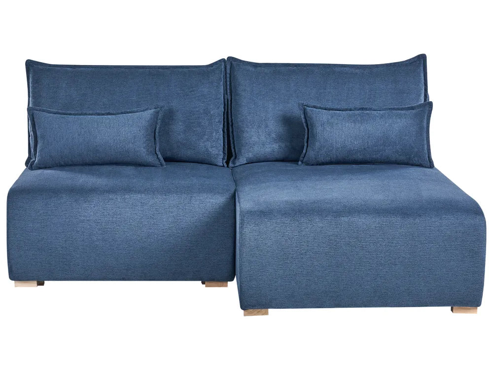 Modular Corner Sofa NERBO Fabric Blue Left Hand