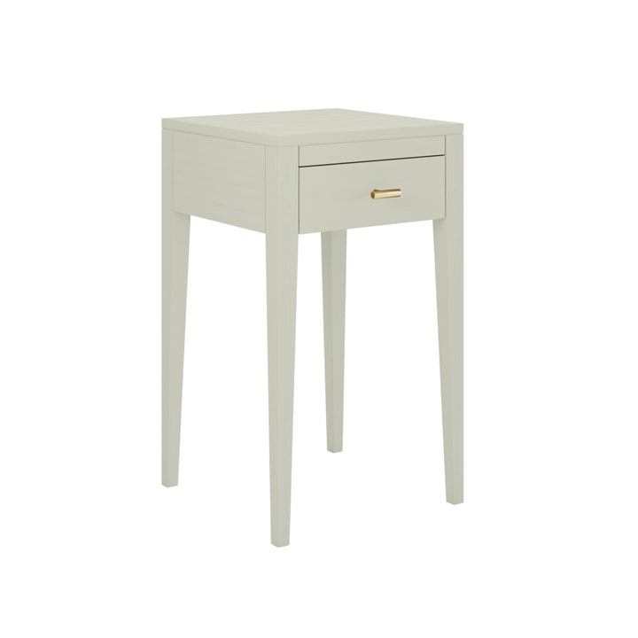 D.I. Designs Hanley Green Oak Wood & Gold Square Bedside Table | 1 Drawer