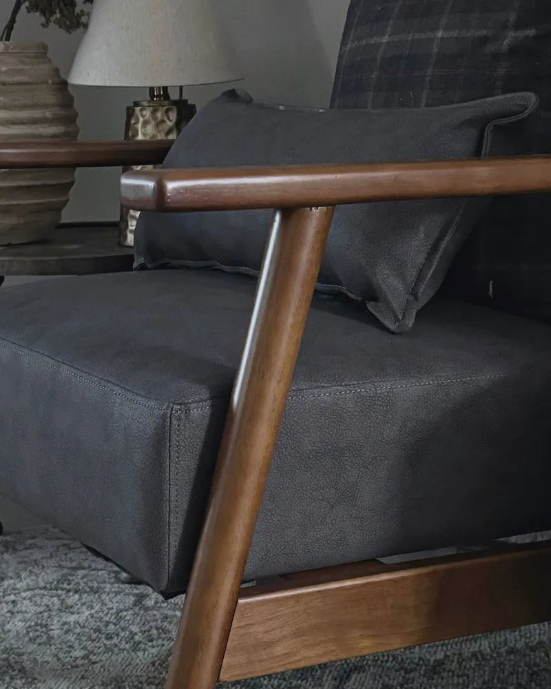 Skara Armchair Faux Leather Dark Brown