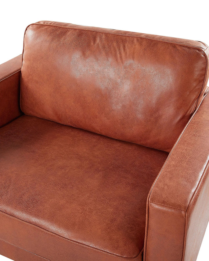 Savalen Armchair Faux Leather Golden Brown