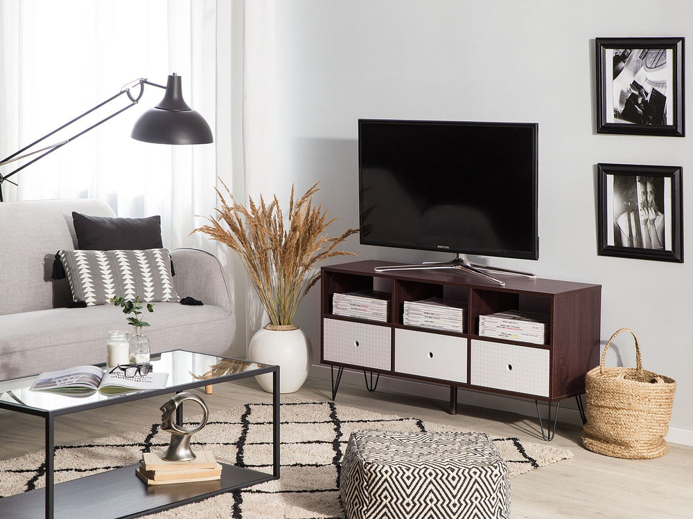TV Stand Brown/ White FOSTON