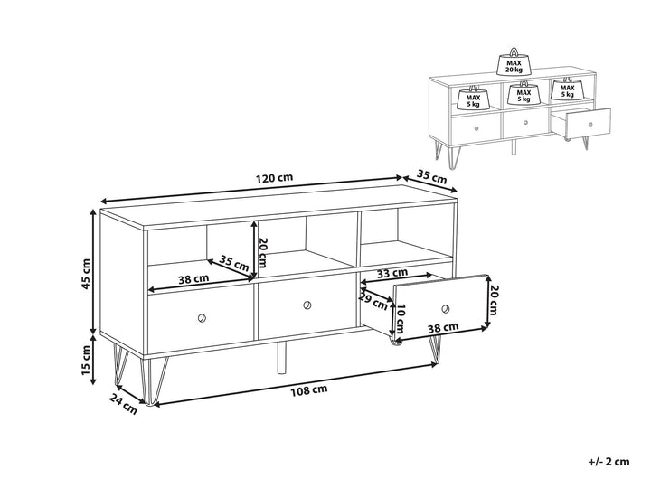 TV Stand Brown/ White Arainn