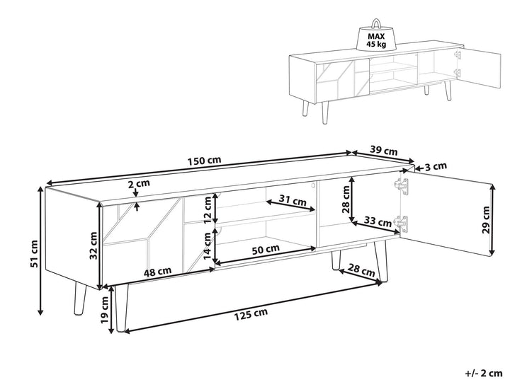 TV Stand Dark Brown Dragelin