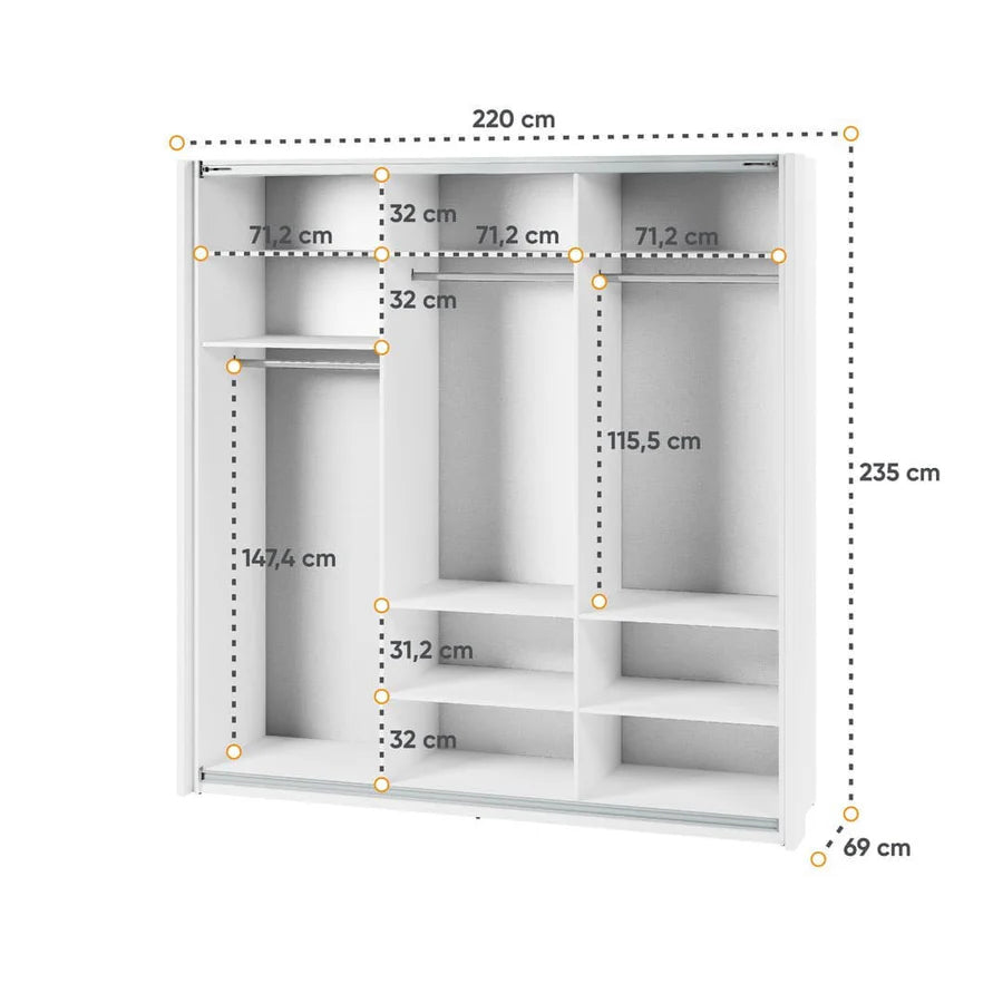 Maxi MX-05 Sliding Door Wardrobe in White