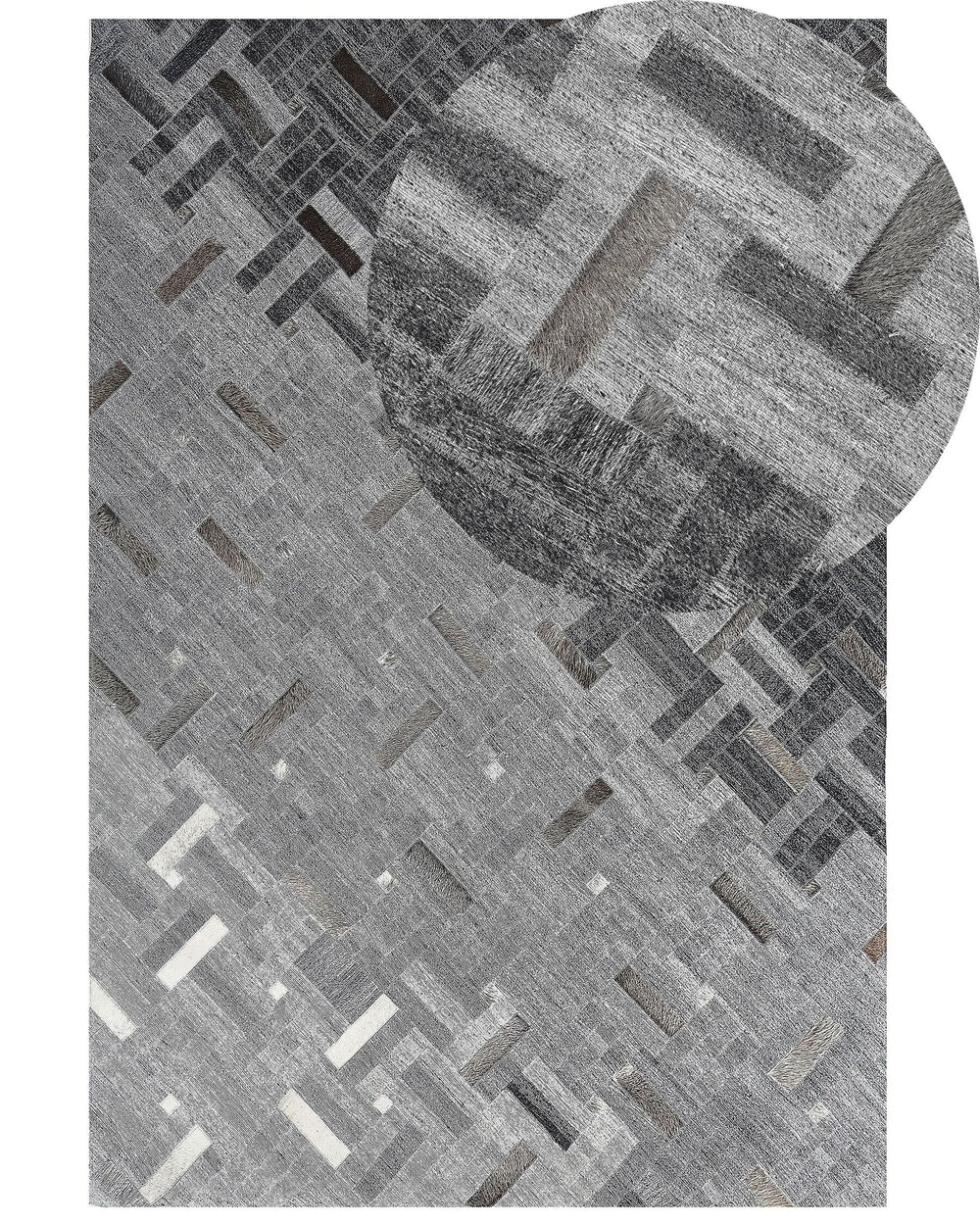 Dara Leather Area Rug 140 x 200 cm Grey