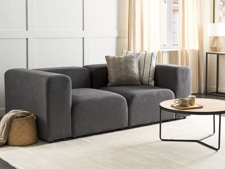 Falsterbo 2 Seater Modular Boucle Sofa Dark Grey