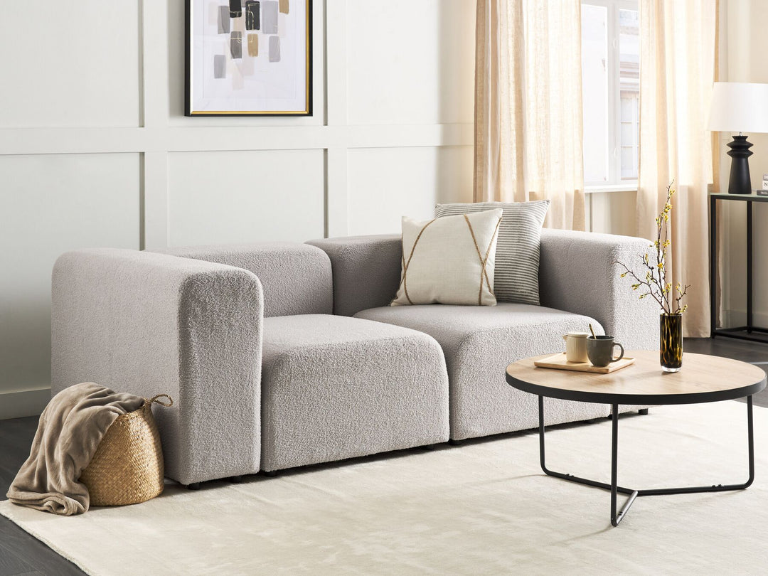 Falsterbo 2 Seater Modular Boucle Sofa Light Grey