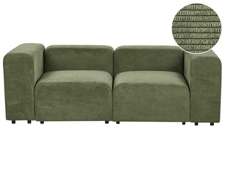 Falsterbo 2 Seater Modular Corduroy Sofa Green