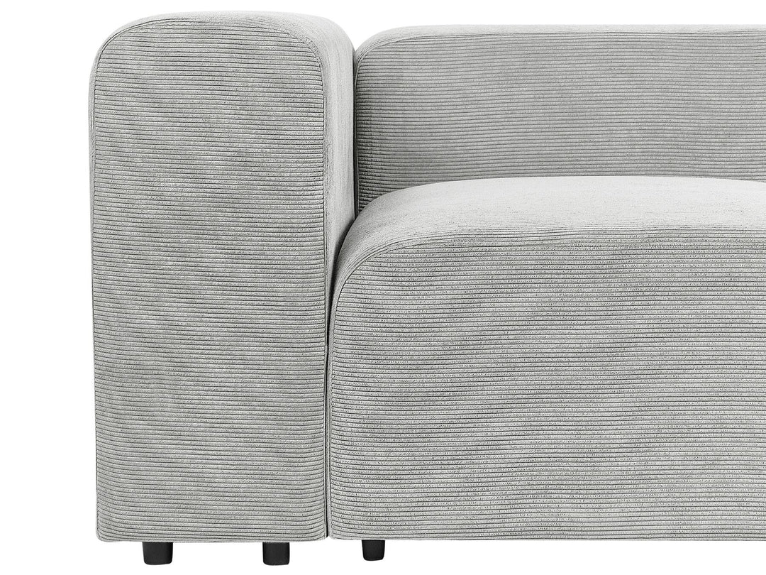 Falsterbo 2 Seater Modular Corduroy Sofa with Ottoman Grey