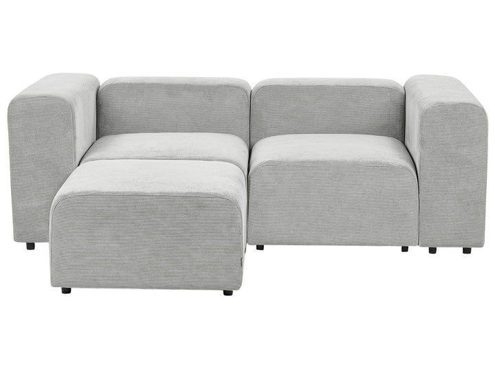 Falsterbo 2 Seater Modular Corduroy Sofa with Ottoman Grey