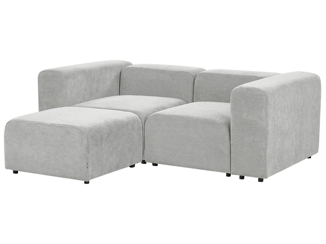 Falsterbo 2 Seater Modular Corduroy Sofa with Ottoman Grey