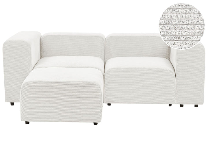 Falsterbo 2 Seater Modular Corduroy Sofa with Ottoman White