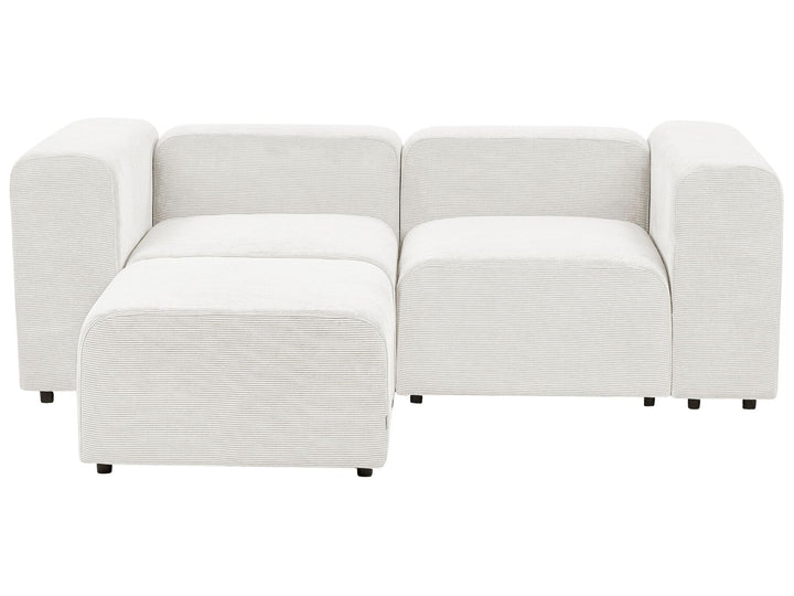 Falsterbo 2 Seater Modular Corduroy Sofa with Ottoman White