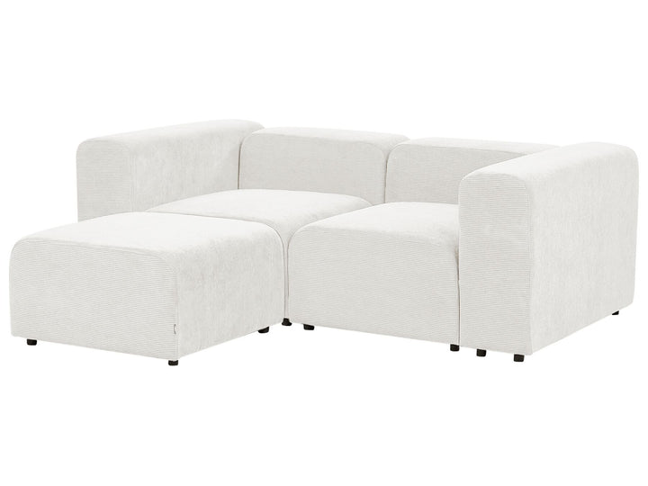 Falsterbo 2 Seater Modular Corduroy Sofa with Ottoman White