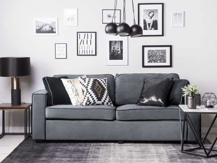 Falun 3 Seater Velvet Sofa Grey