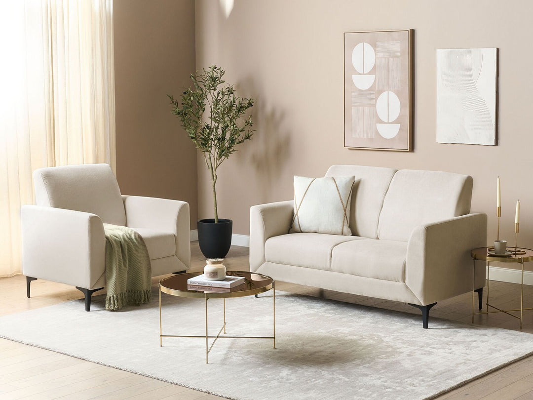 Fenes 2 Seater Fabric Sofa Beige