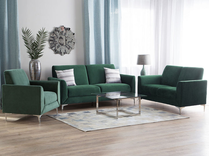 Fenes 2 Seater Velvet Sofa Green