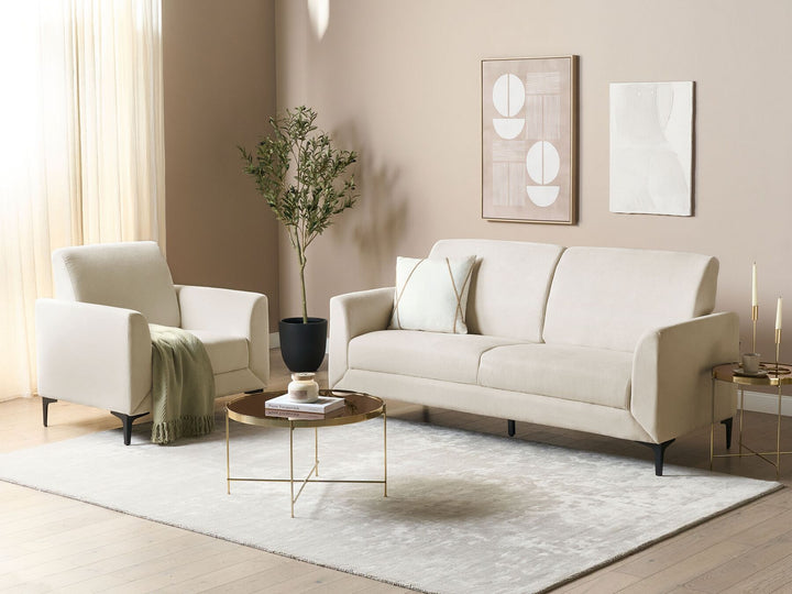 Fenes 3 Seater Fabric Sofa Beige