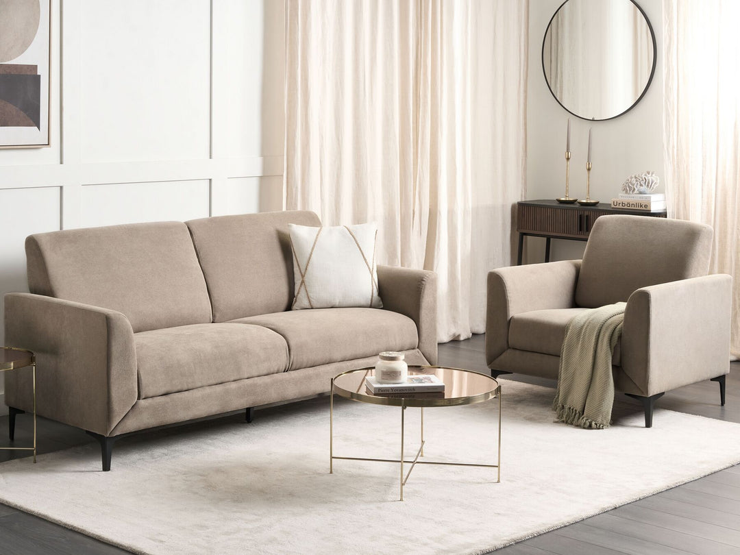 Fenes 3 Seater Fabric Sofa Taupe