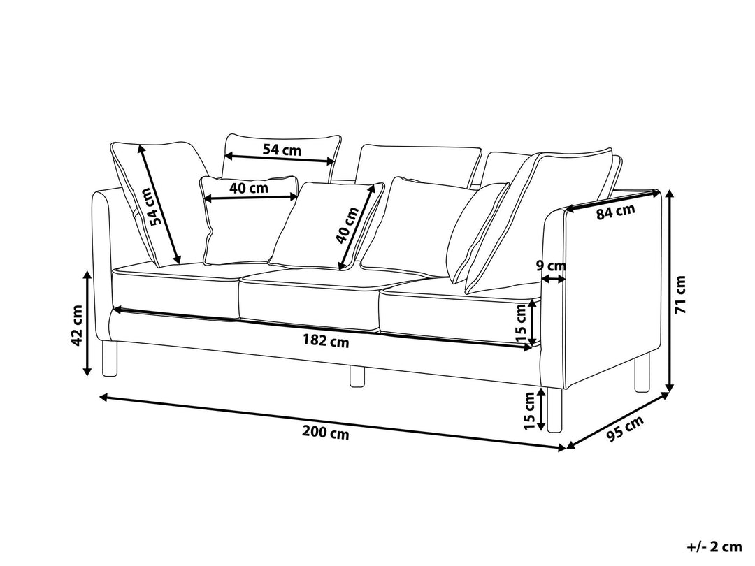 Fenstad 3 Seater Fabric Sofa Grey