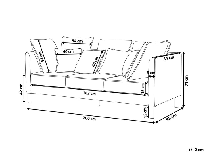 Fenstad 3 Seater Fabric Sofa Grey