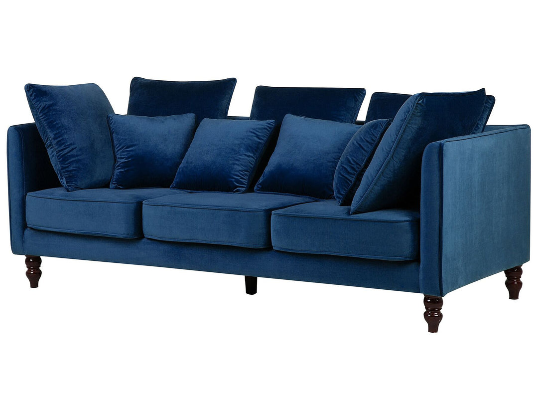 Fenstad 3 Seater Velvet Sofa Blue