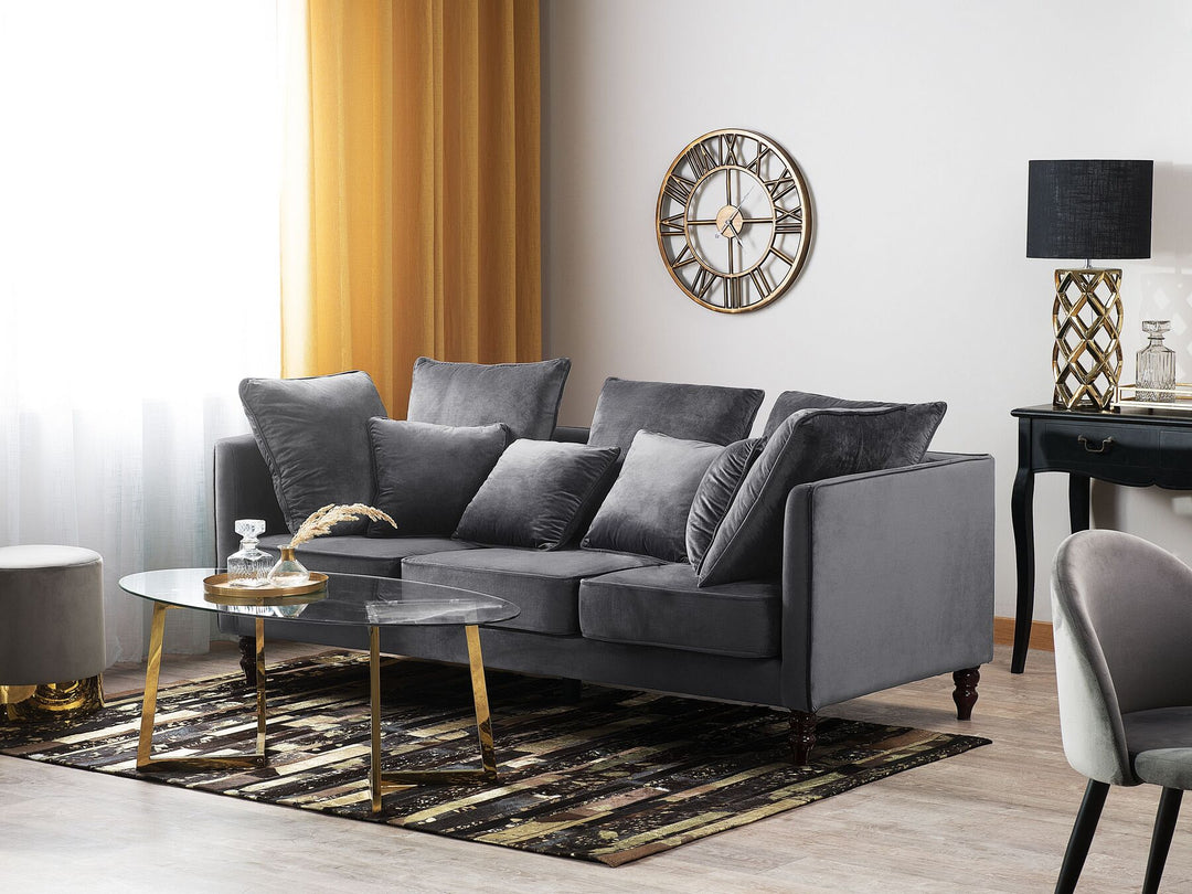 Fenstad 3 Seater Velvet Sofa Grey