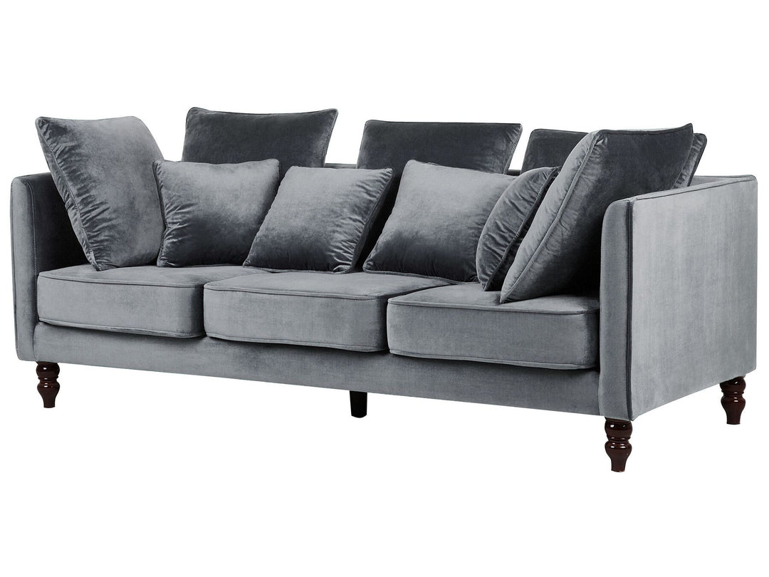 Fenstad 3 Seater Velvet Sofa Grey