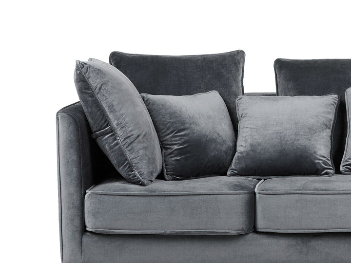 Fenstad 3 Seater Velvet Sofa Grey