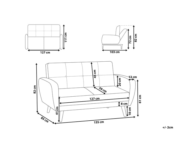 Florli 2 Seater Sofa Black