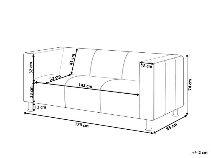 Floro 3 Seater Faux Leather Sofa Black