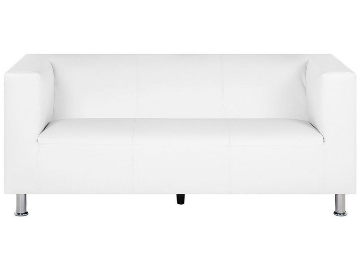 Floro 3 Seater Faux Leather Sofa White