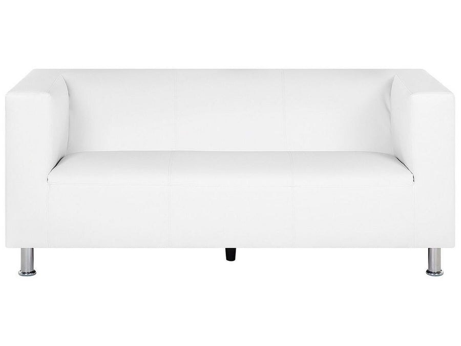 Floro 3 Seater Faux Leather Sofa White