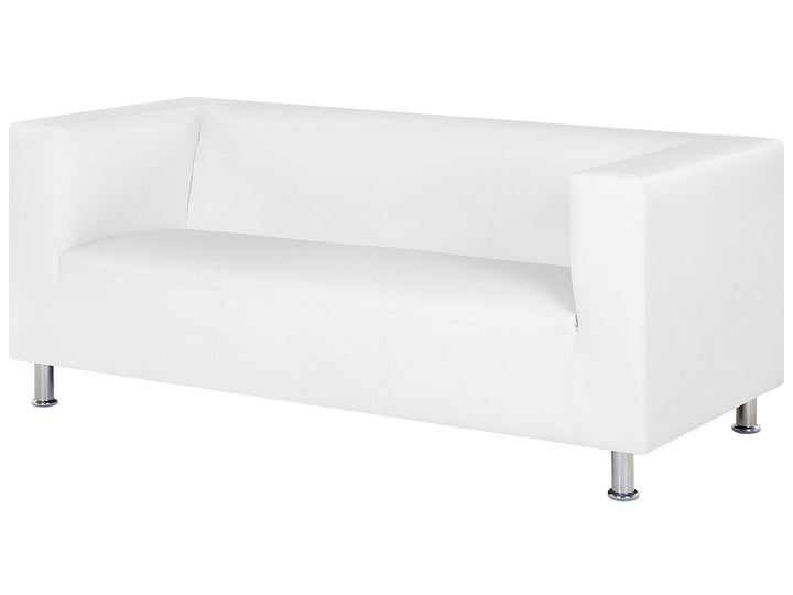 Floro 3 Seater Faux Leather Sofa White