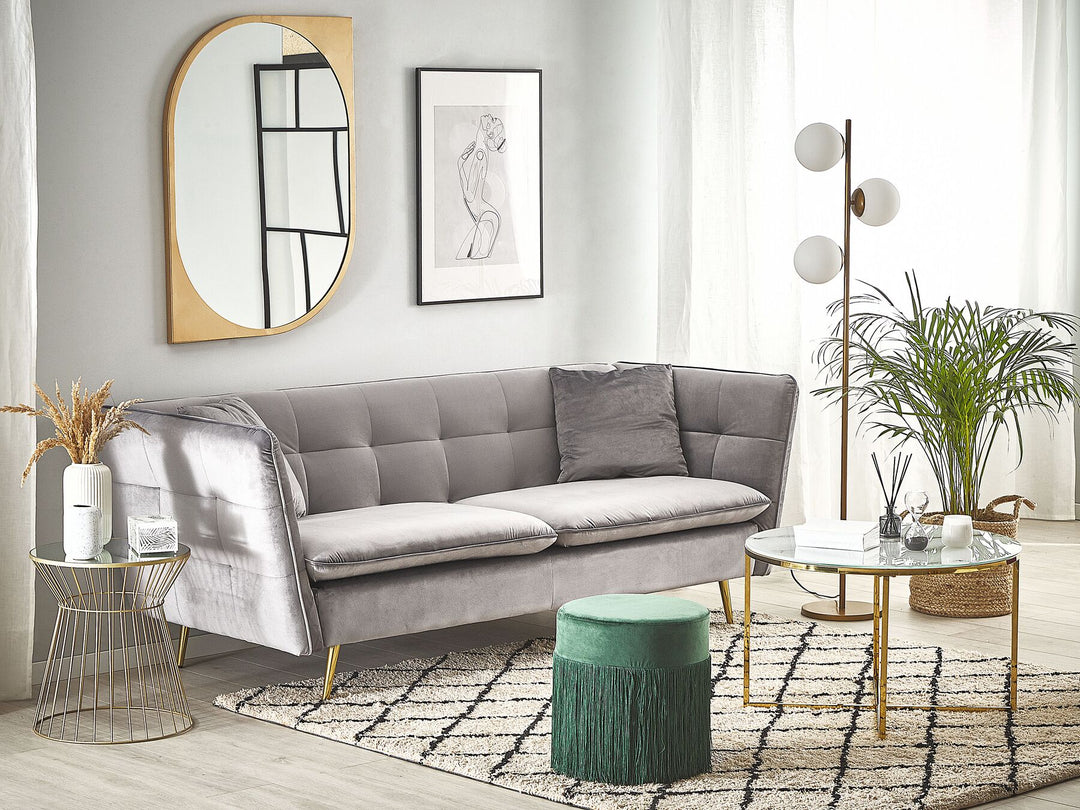 Frederica 3 Seater Velvet Sofa Grey