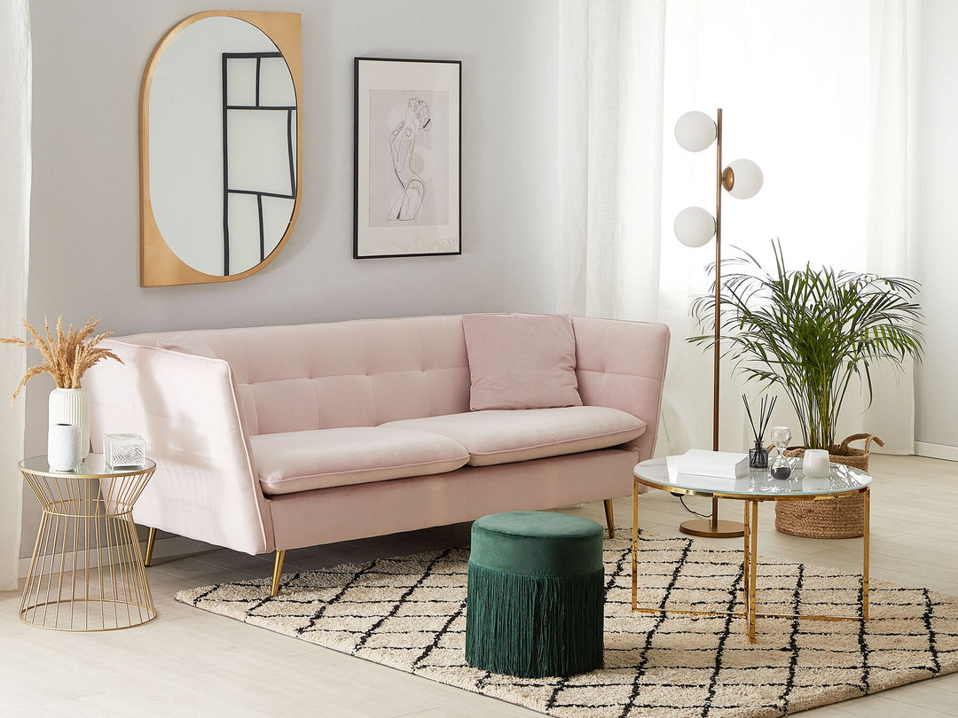 Frederica 3 Seater Velvet Sofa Pink