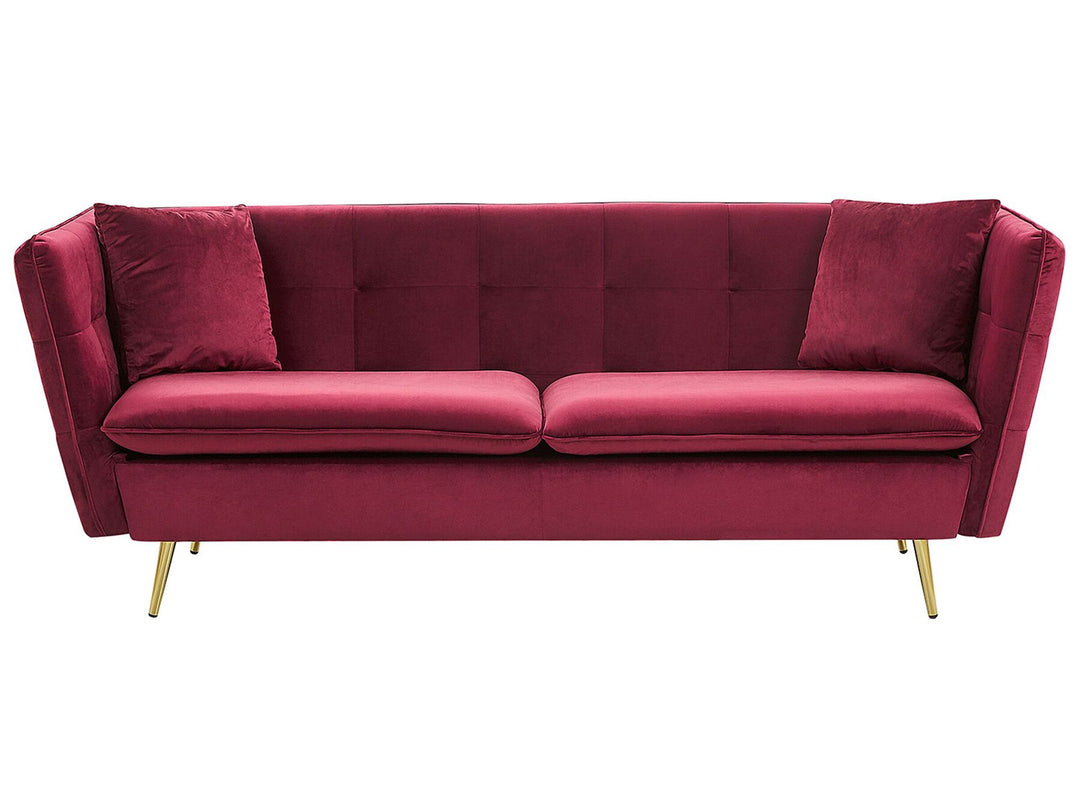 Frederica 3 Seater Velvet Sofa Red