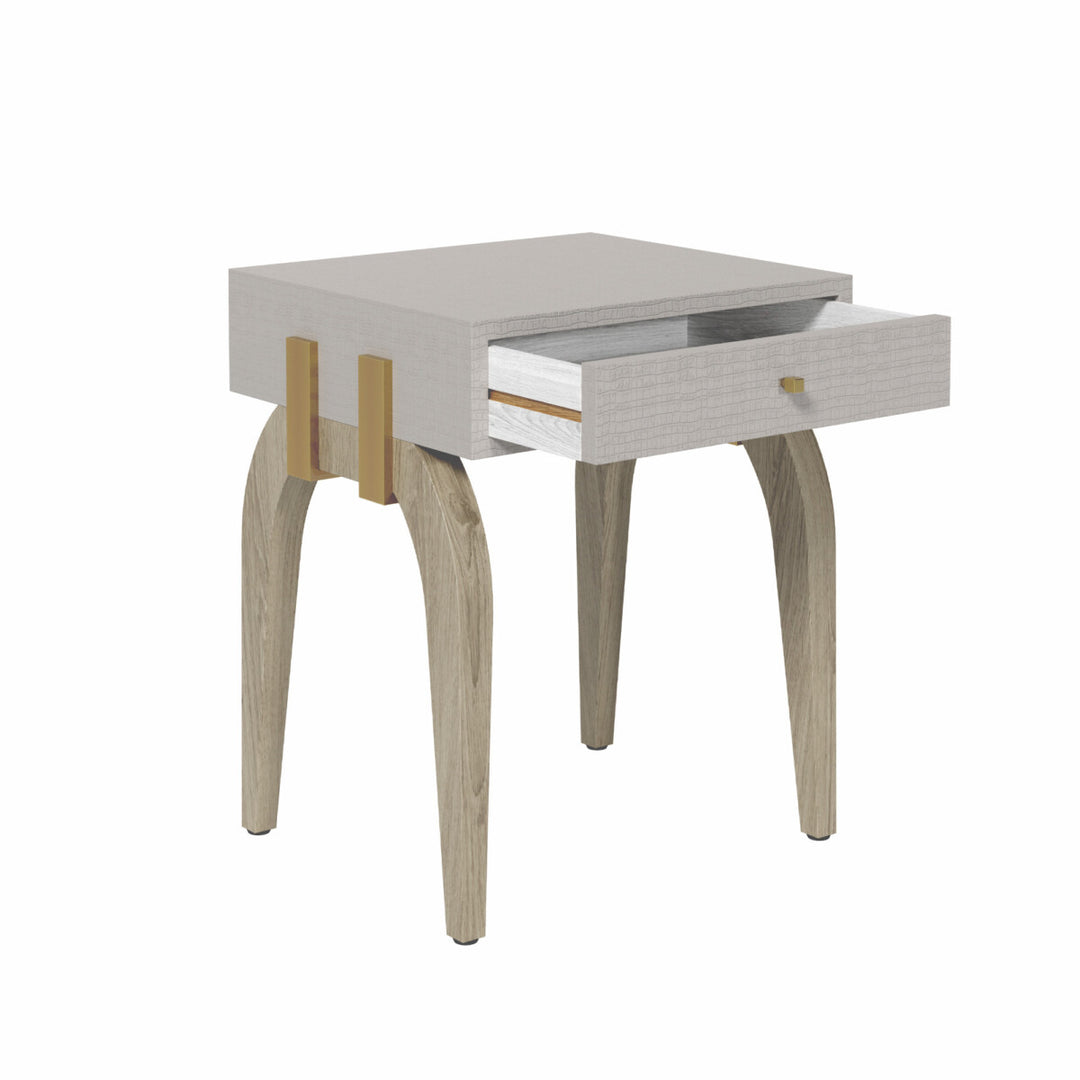 Side table with a drawer on a white background